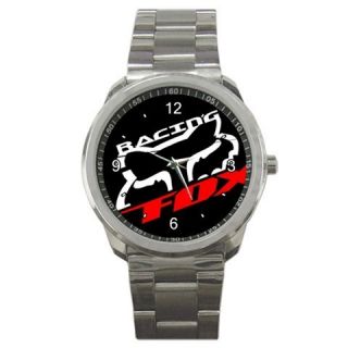 New 1 Pcs FOX Team Logo Custom Sport Metal Wrist Watch Stainless Steel