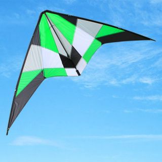  DUAL LINE CONTROL SPORT STUNT KITE GREEN FUN TO FLY Beach Flying Toys