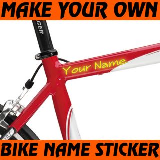 Custom Made Bike Frame Stickers 3 4 Decal Your Text
