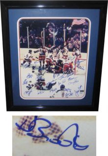1980 USA Olympic Hockey Team Signed 16x20 w/ Herb Brooks
