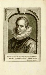Antique Print Portrait Franciscus Hercules Belgium 1650