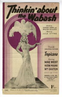 Mae West Classic Movie Sheet Music Wabash Tropicana 43