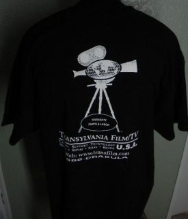 transylvania movie camera co film crew shirt xxl