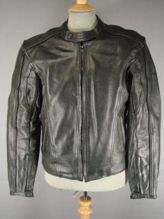 Frank Thomas Black Leather Biker Jacket with Removable Pads Second