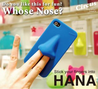 New Stick Your Fingers Into Hana Nose iPhone 4 4S Silicone Case Blue