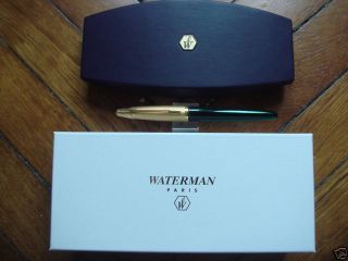 Waterman Edson Green Fountain Pen Med PT New in Box