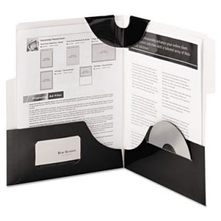 Smead 87963 Supertab Two Pocket Folders Letter Size Black 5 Pack