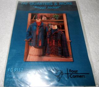 Four Corners Design Fat Quarters More Raggy Jacket Pattern FC9152 Warm