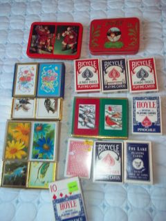   Packs of Vintage Playing Cards Coke Congress Bicycle Hoyle Fox Lake