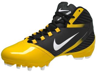  New $90 Nike Alpha Speed TD Mid Mens Football Cleats, Yellow & Black