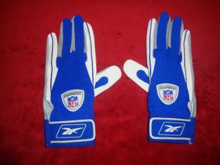 NFL Equipment Royal Blue Reebok Football WR Gloves