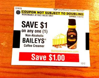 15 Food Drink Coupons ☀☀☀ $1 00 1 Baileys Coffee Creamer