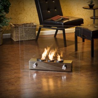 Portable Fireplace Indoor Outdoor Gel Fuel Glass FA5867