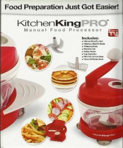 New Kitchen King Pro Manual Food Processor Preparation as Seen on TV