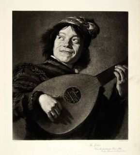 1895 Photogravure Frans Hals Jesture Lute Baroque Music Musician