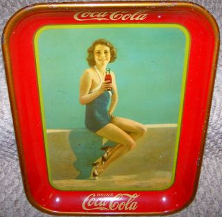 Super Original 1933 Frances Dee Coca Cola Advertising Tray American