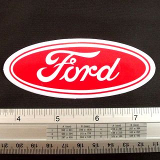 Ford Car Racing Motor Car NonReflect Sticker Decal 1.5x4 Red
