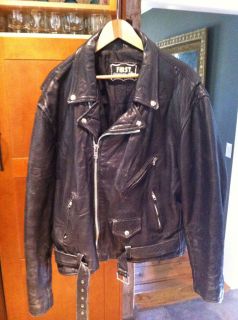 Mens x Large First Leather Motorcycle Jacket