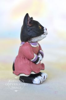 Francine, Original One of a kind Dollhouse sized Tuxedo Cat by Max