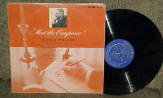 Francis Poulenc Meet The Composer Saite LP 1954 Colum