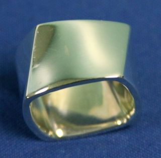 Tiffany Co Frank Gehry Torque Ring in Sterling Silver with Pouch
