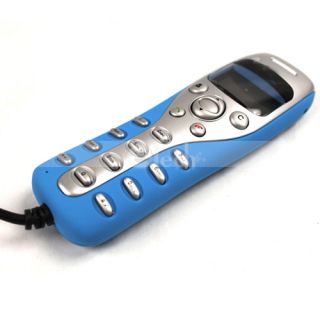 New Phone Telephone USB LCD Internet Skype VoIP Blue