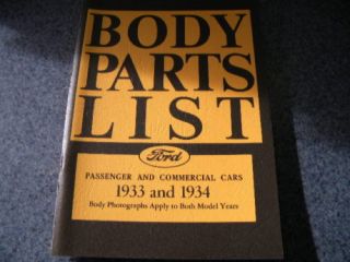  1934 Ford Body Parts Book