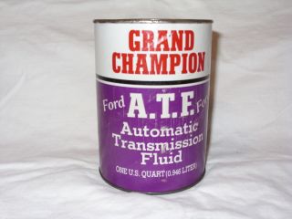 Vintage GRAND CHAMPION Ford Automatic Transmission Fluid Can