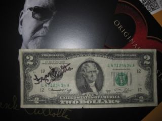 Frank Cullotta Casino Signed Vintage Silver Cert 2 00 Bill RARE