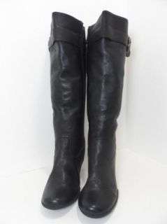 FITZWELL Tall Black Leather Boots Shoes Heels Womens Size 12