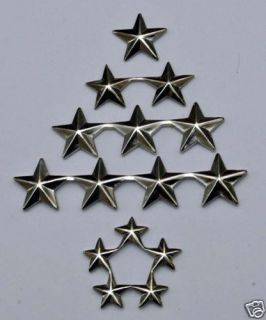 Different Pairs of General Insignia Rank Pins 1 2 3 4 5 Silver Color