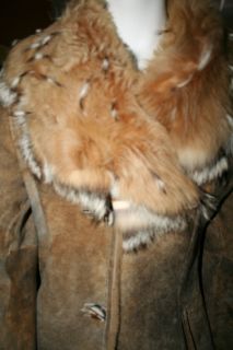 Leather Coat Shearling Sheepskin Scallopped Jacket Real Fur Collar
