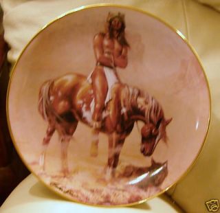Franklin Mint Spirit of Desert Indian Horse Wolf Plate
