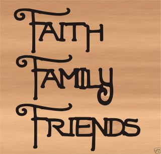 Metal Wall Art Faith Family Friends Lettering Words