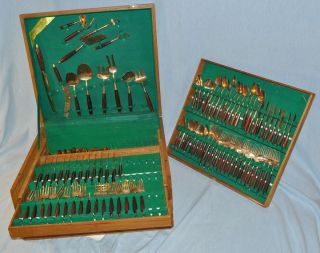 135 PC Jimmy Jewelry Flatware Set with Wooden Case
