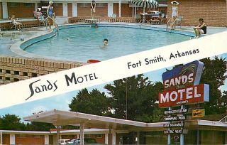 AR Fort Smith Arkansas Sands Motel Pool Multi View Baxtone No 43666