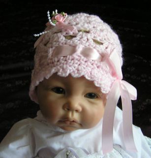 So Cute Crochet Beanie Hat to Suit 19 21 Reborn Doll or Newborn Baby