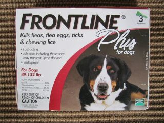 FRONTLINE PLUS FOR DOGS 89 132 LBS 3 APPLICATIONS