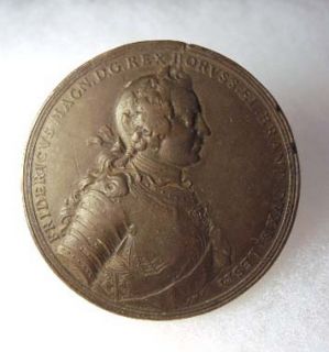 Vintage Antique 1757 Bronze Medal Frederick The Great The Battle of