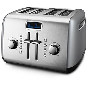KitchenAid 4 Slice Toaster Model KMT422CU Contour Silver Metal New