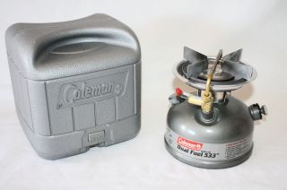 COLEMAN DUAL FUEL 533 GAS CAMPING STOVE W CASE 5 00 white or unleaded