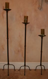 Floor Standing Wrought Iron Candle Holder Set of 3