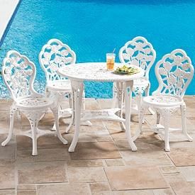 PC Bistro Patio Table Chairs Set Outdoor Furniture by Garden Pool