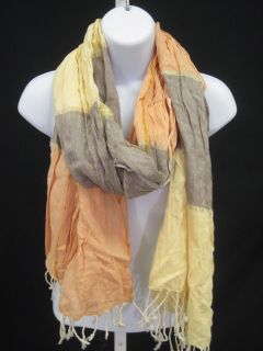 you are bidding on a jl by v fraas orange multi color fringe scarf
