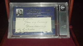  Leaf Oval Office Cut Signature Auto Grover Cleveland Frances Cleveland
