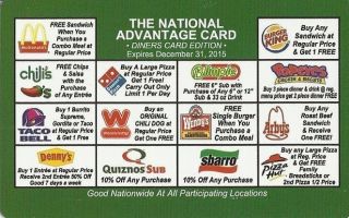  Food Restaurant Discount Coupon Fundraising Cards 