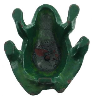 Antique Cast Iron Figural Frog Original Green Paint lb 1894
