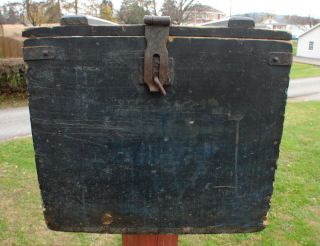 Super Nice 19C Old Original Blue Painted Wooden Egg Crate Box NICE