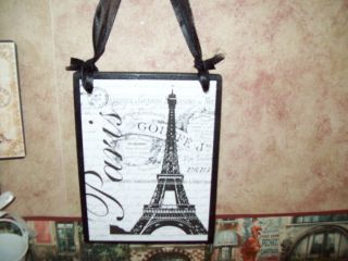 Paris decor Eiffel tower plaque sign French decor wall hanging