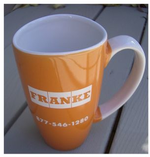 Franke Kitchen Sink Faucet Large Pumpkin Colored Coffee Tea Logo Mug